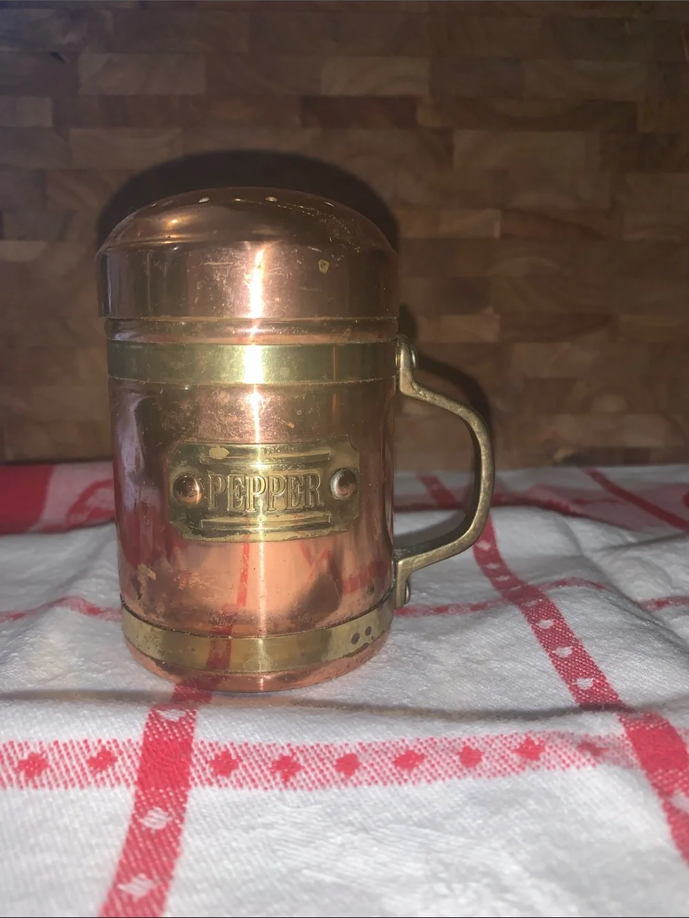 Copper Salt and Pepper Shakers Set - Vintage Style
